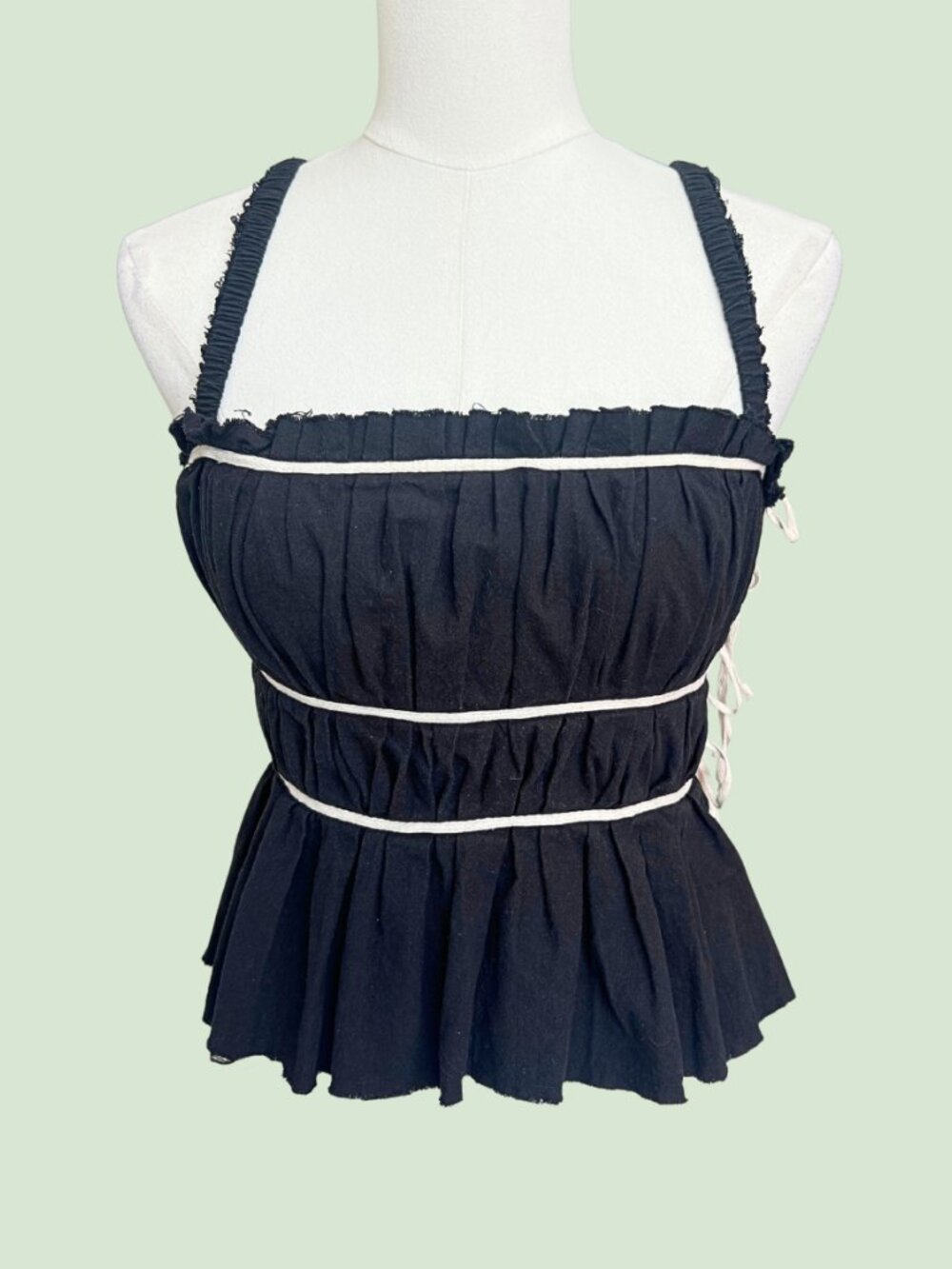 Free People Contrast Trim Peplum Tank